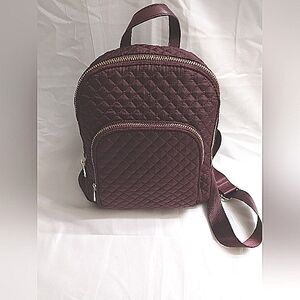 Cynthia Rowley Burgundy Quilted Backpack